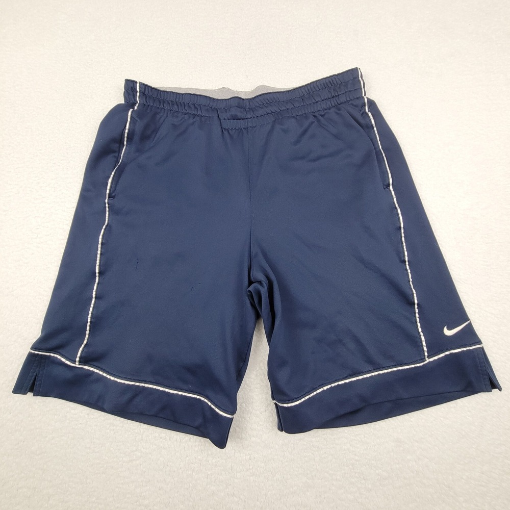 Nike Dri-Fit Basketball Shorts Mens Large Navy Blue‎ Athletic Gym Shorts READ